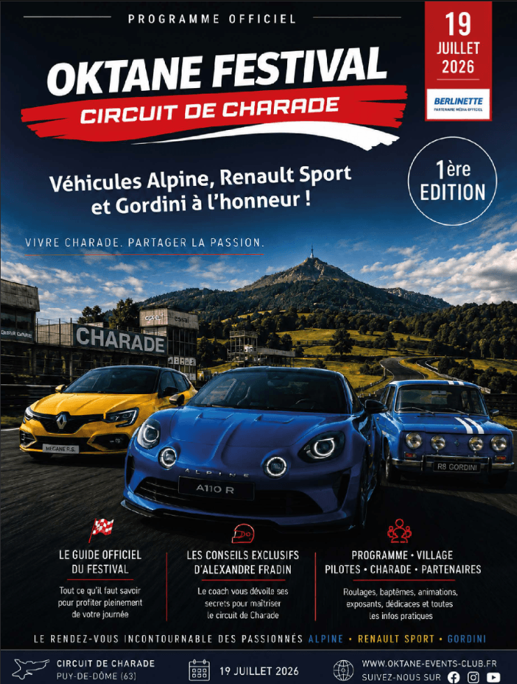 Couverture du programme officiel OKTANE Festival — Circuit de Charade, 19 juillet 2026